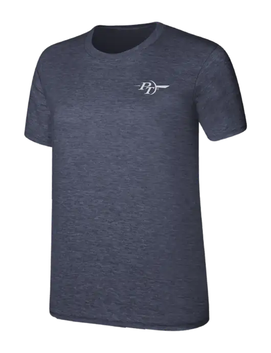 Womens Ring Spun Heather Navy 4.5 oz T-Shirt w/PT Coupling Logo