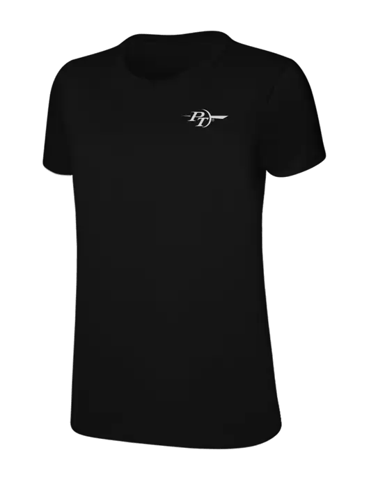Womens Ring Spun Jet Black 4.5 oz T-Shirt w/PT Coupling Logo