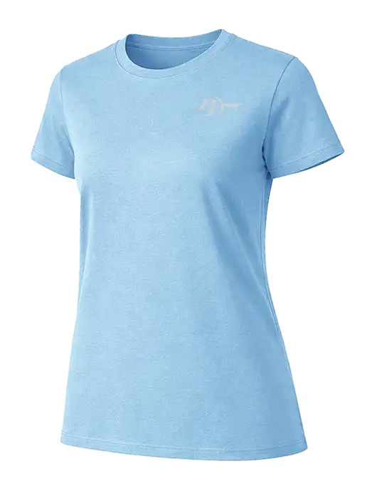 Womens Ring Spun Light Blue 4.5 oz T-Shirt w/PT Coupling Logo