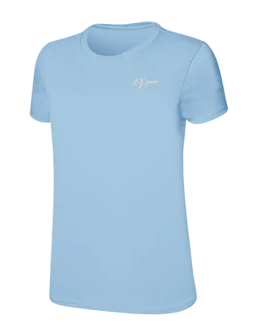 Womens Ring Spun Light Blue 4.5 oz T-Shirt w/PT Coupling Logo