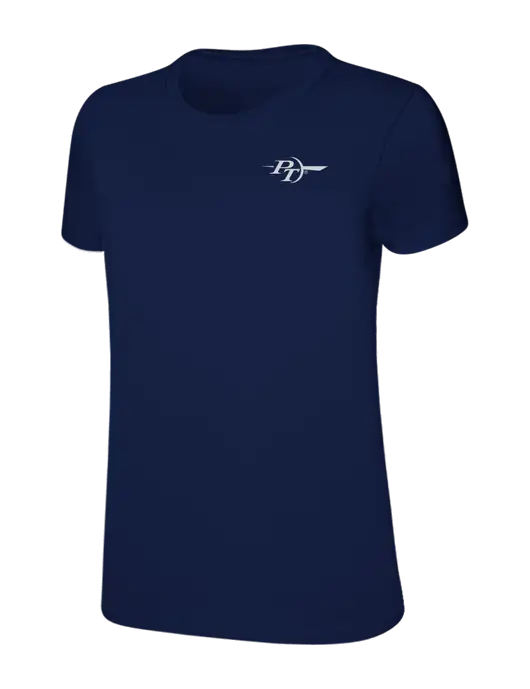 Womens Ring Spun Navy 4.5 oz T-Shirt w/PT Coupling Logo