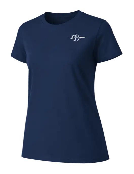 Womens Ring Spun Navy 4.5 oz T-Shirt w/PT Coupling Logo