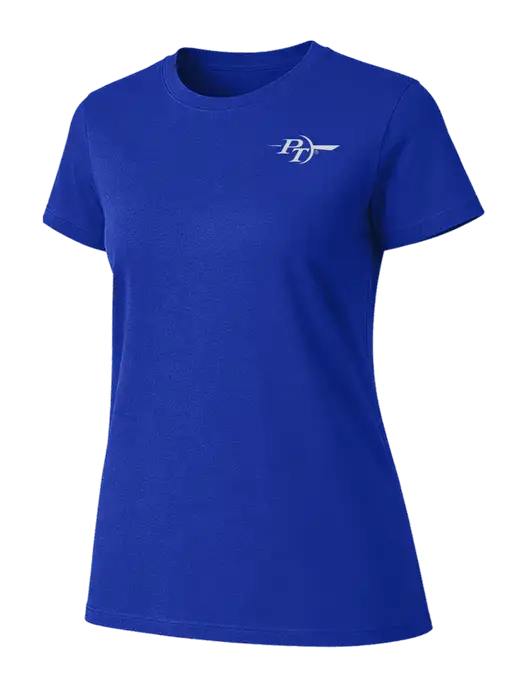 Womens Ring Spun Royal 4.5 oz T-Shirt w/PT Coupling Logo