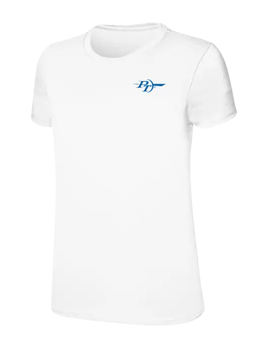 Womens Ring Spun White 4.5 oz T-Shirt w/PT Coupling Logo