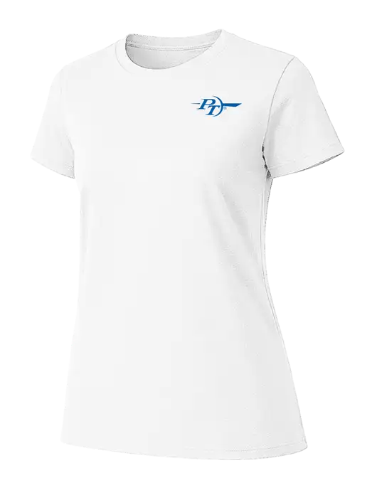 Womens Ring Spun White 4.5 oz T-Shirt w/PT Coupling Logo