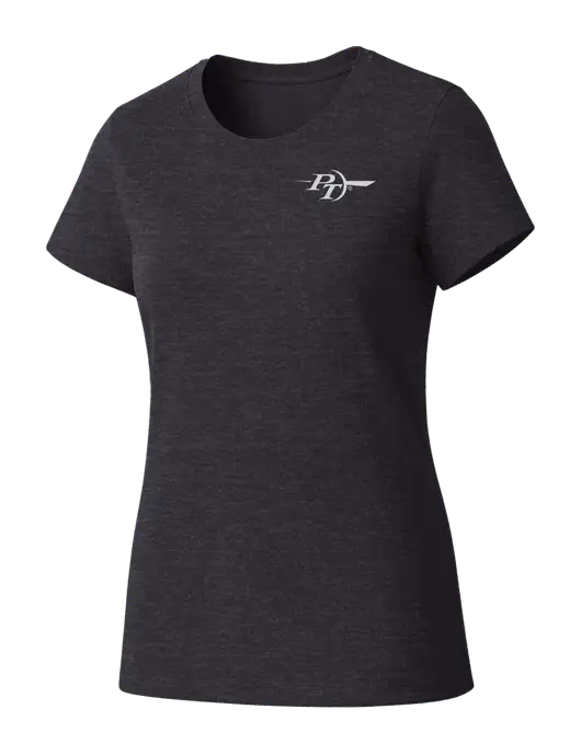 Womens Seriously Soft Heathered Charcoal T-Shirt w/PT Coupling Logo