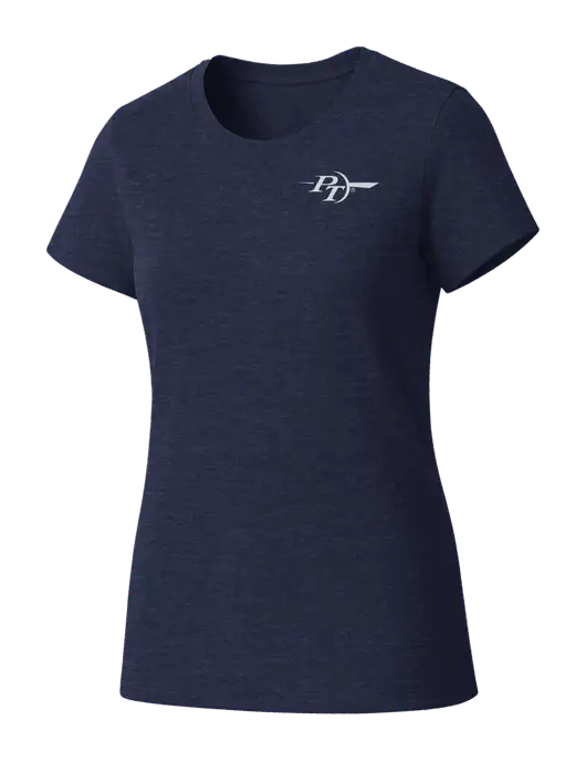 Womens Seriously Soft Heathered Navy T-Shirt w/PT Coupling Logo