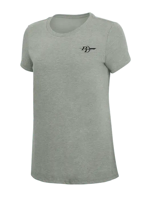 Womens Simply Soft Grey Frost 4.5oz  Poly/Combed Ring Spun Cotton T-Shirt w/PT Coupling Logo