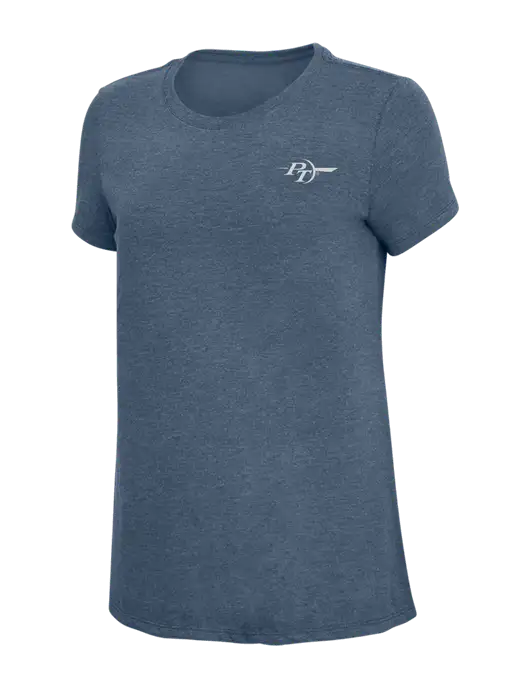 Womens Simply Soft Navy Frost 4.5oz  Poly/Combed Ring Spun Cotton T-Shirt w/PT Coupling Logo