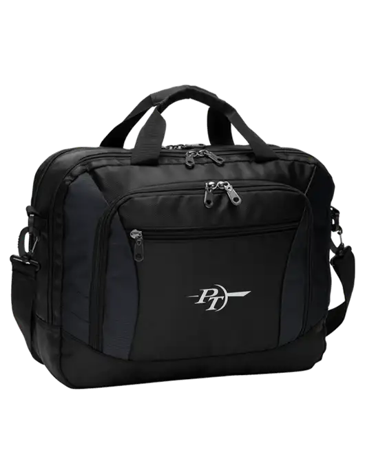 Commuter Black Laptop Briefcase w/PT Coupling Logo