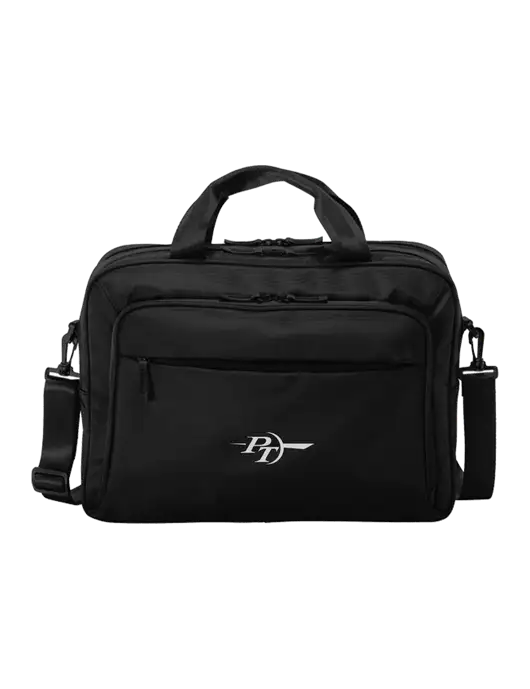 Travel Exec Black Laptop Briefcase w/PT Coupling Logo