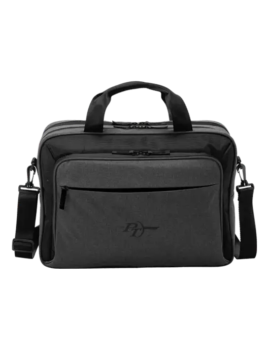 Travel Exec Graphite Heather/Black Laptop Briefcase w/PT Coupling Logo