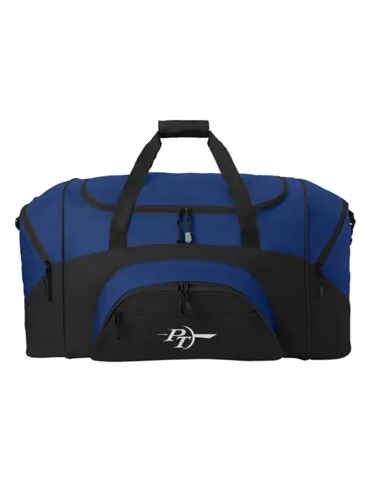 Standard Colorblock Royal/Black Sport Duffel w/PT Coupling Logo