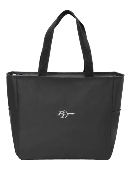 Everyday Black Zip Tote  w/PT Coupling Logo