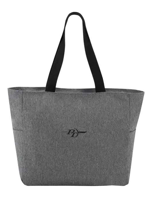 Everyday Heather Grey Zip Tote  w/PT Coupling Logo