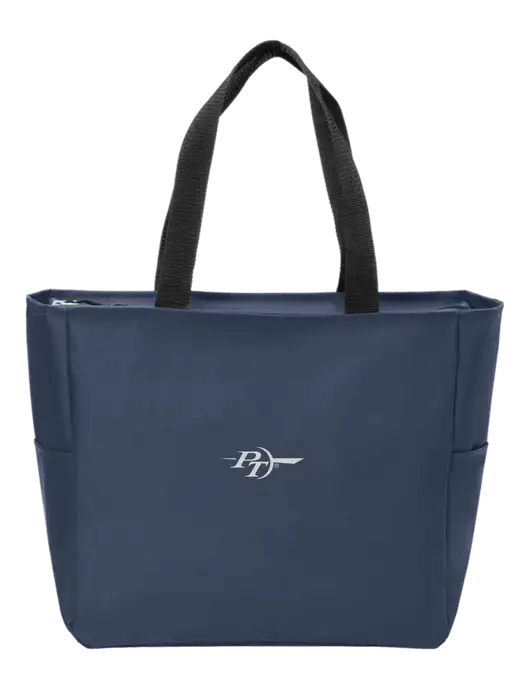 Everyday Navy Zip Tote  w/PT Coupling Logo