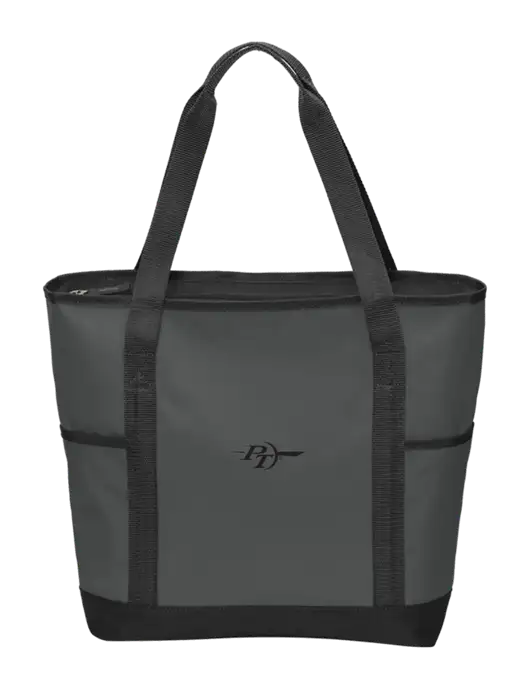 On the Go Charcoal/Black Tote  w/PT Coupling Logo